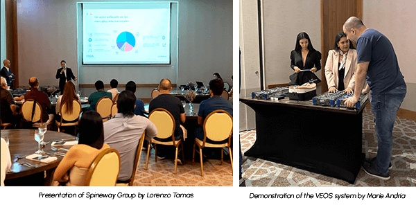 Presentation of Spineway Group by Lorenzo Tamas and demonstration of the VEOS system by Marie Andria